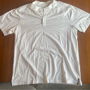 NWOT Never Worn Rhone Delta Pique Band Collar Henley Shirt (Size Large, White)